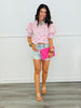 Pink Multi Seashell Striped Blouse (Reg & Plus)