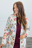Floral Print Quilted Belted Coat (Reg. and Plus)