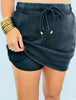 Black Wash Refined Denim Stretch Skort (Reg. and Plus)
