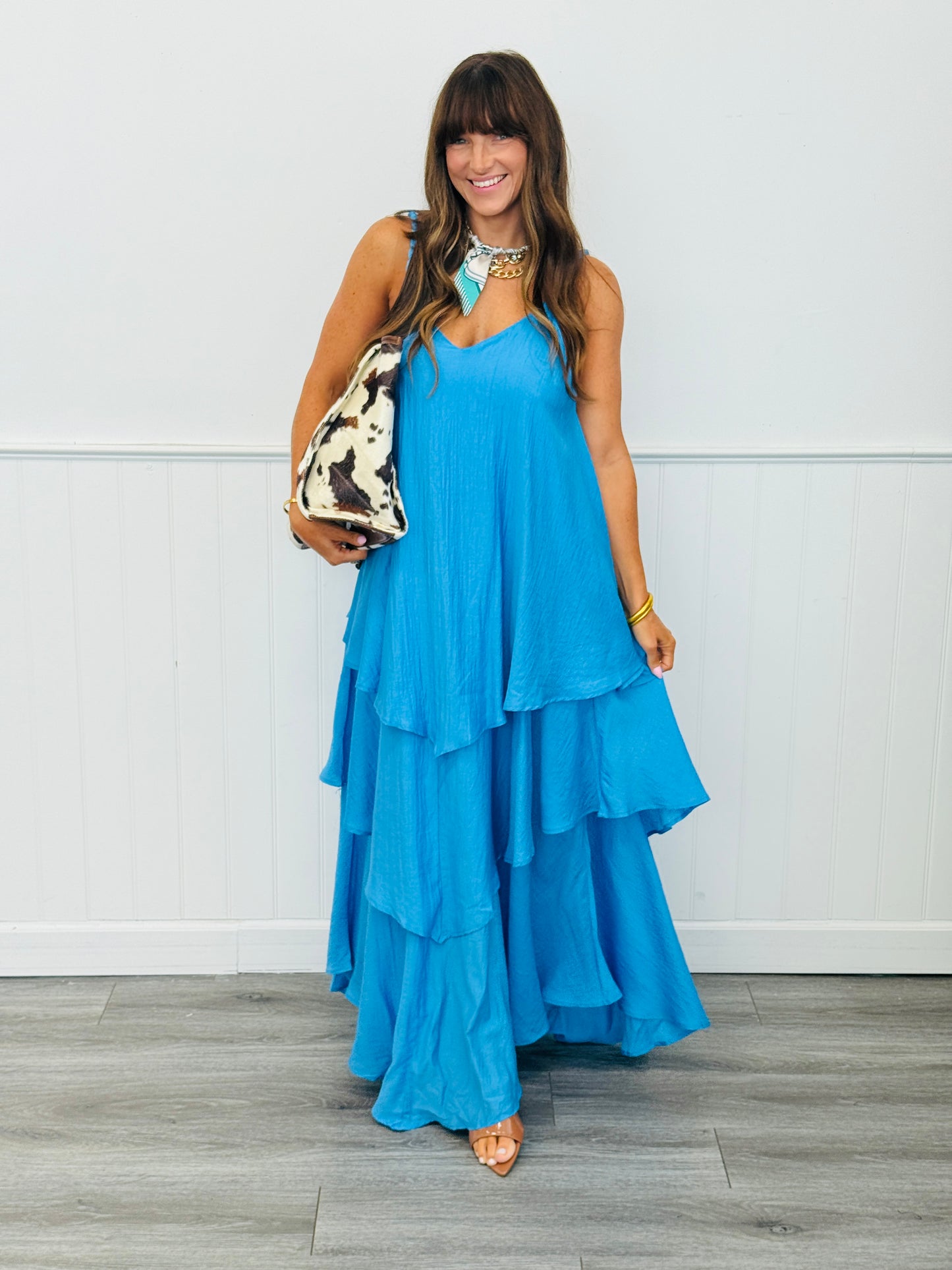 V-Neck Sleeveless Tiered Maxi Dress (Reg. and Plus) - 6 Colors