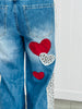 Oli & Hali Denim/Red Heart & Leopard Jeans (Reg.)