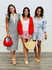 White/Blue Striped Shirt & Short Set (Reg & Plus)