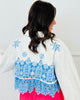 POL Ivory/Blue Cropped Jacket Top (Reg.)
