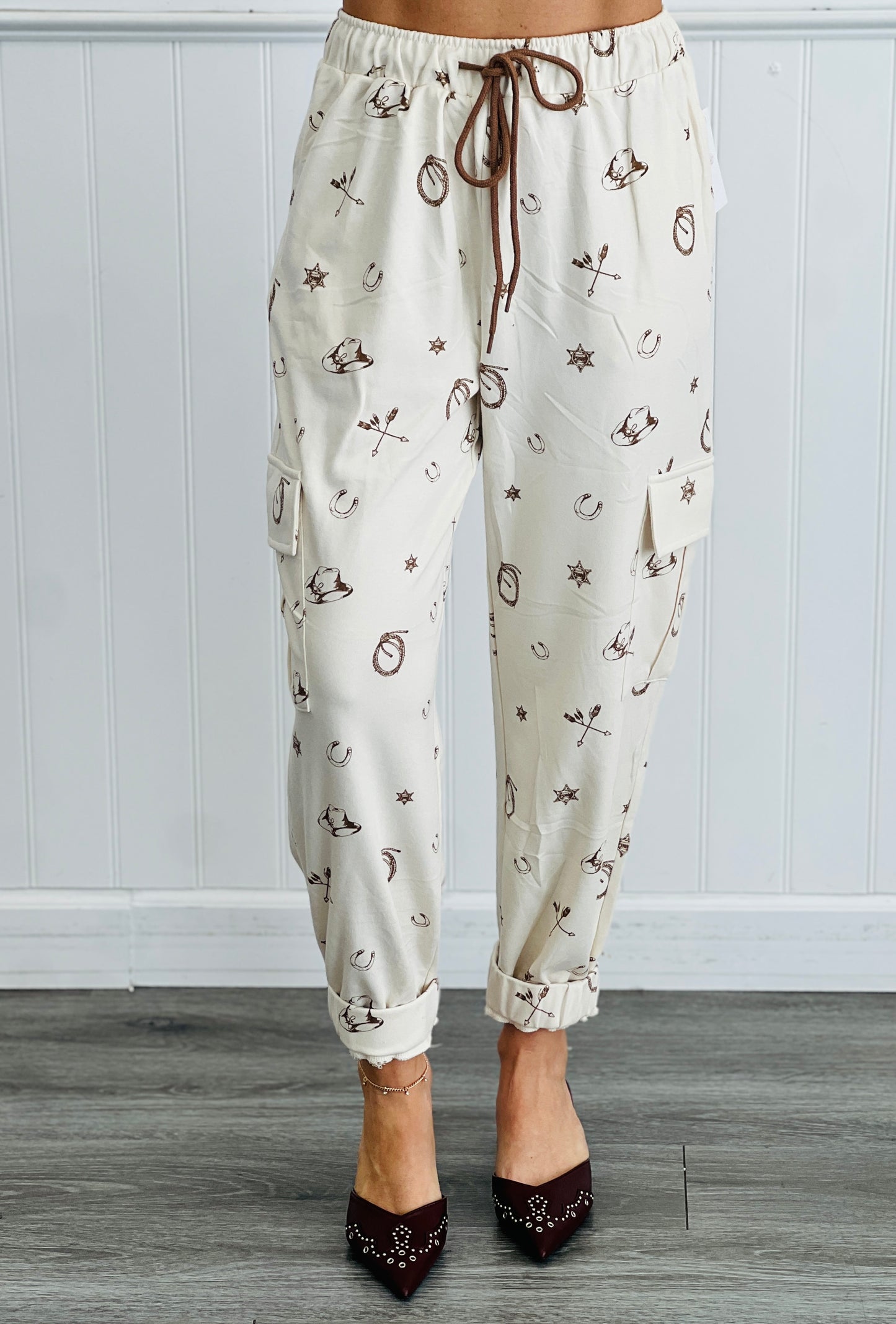 Ivory Cowboy Print Lounge Pants (Reg & Plus)