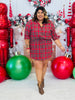 Red Flannel Button Up Mini Dress (Reg. and Plus)