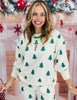 Green Trees Print Long Sleeve Top (Reg. and Plus)