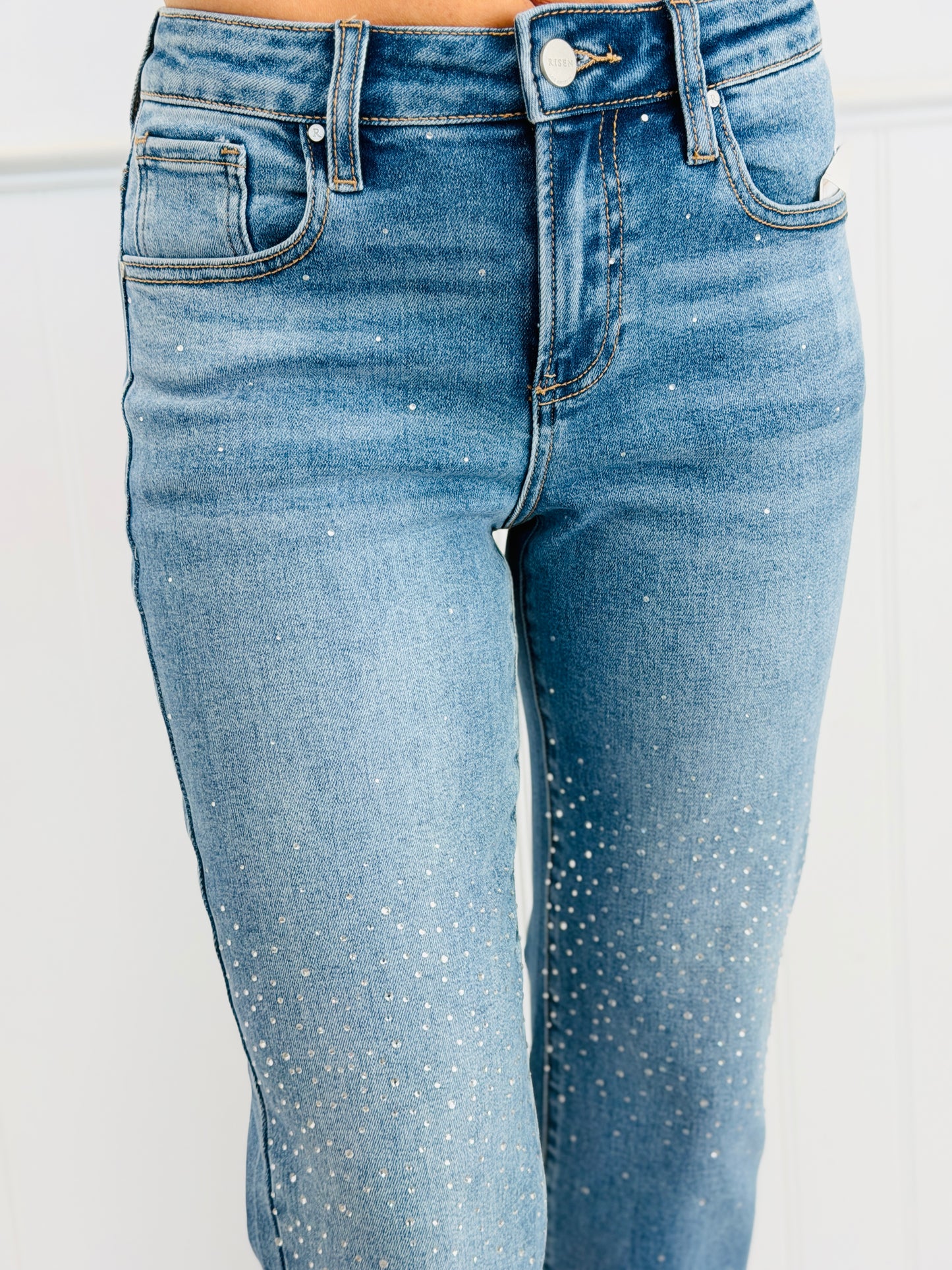 Risen Diamond Dust Rhinestone Jeans (Reg & Plus)