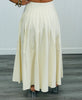 Cream Semi Pleated Midi Skirt (Reg.)