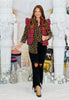 Red Plaid Puff Zip Up Vest (Reg & Plus)