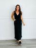 Black V-Neck Sleeveless Knit Midi Dress (Reg.)