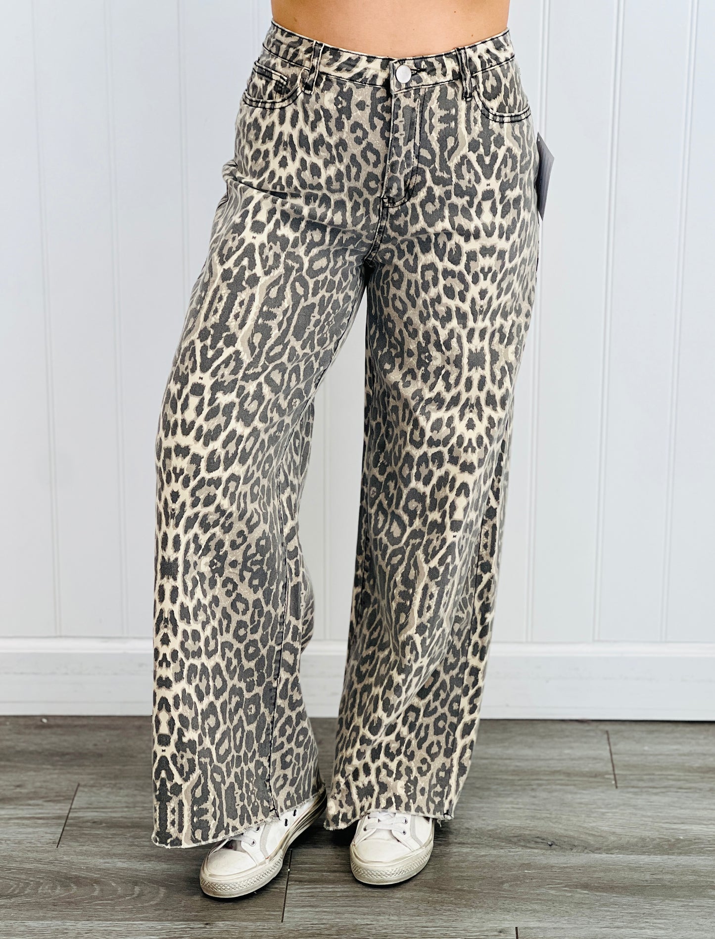 Washed Animal Print Twill Pants (Reg.)