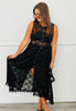 Black Sheer Lace Layered Midi Dress (Reg. and Plus)