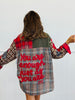 Multi Pattern You Are Enough Just As You Are Button Up Top (One Size)