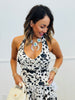 Black/Cream Cow Print Halter Top (Reg.)