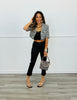 Houndstooth Pearl Detail Cardigan (Reg.)
