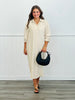 Taupe Button Up Maxi Shirt Dress (Reg. and Plus)