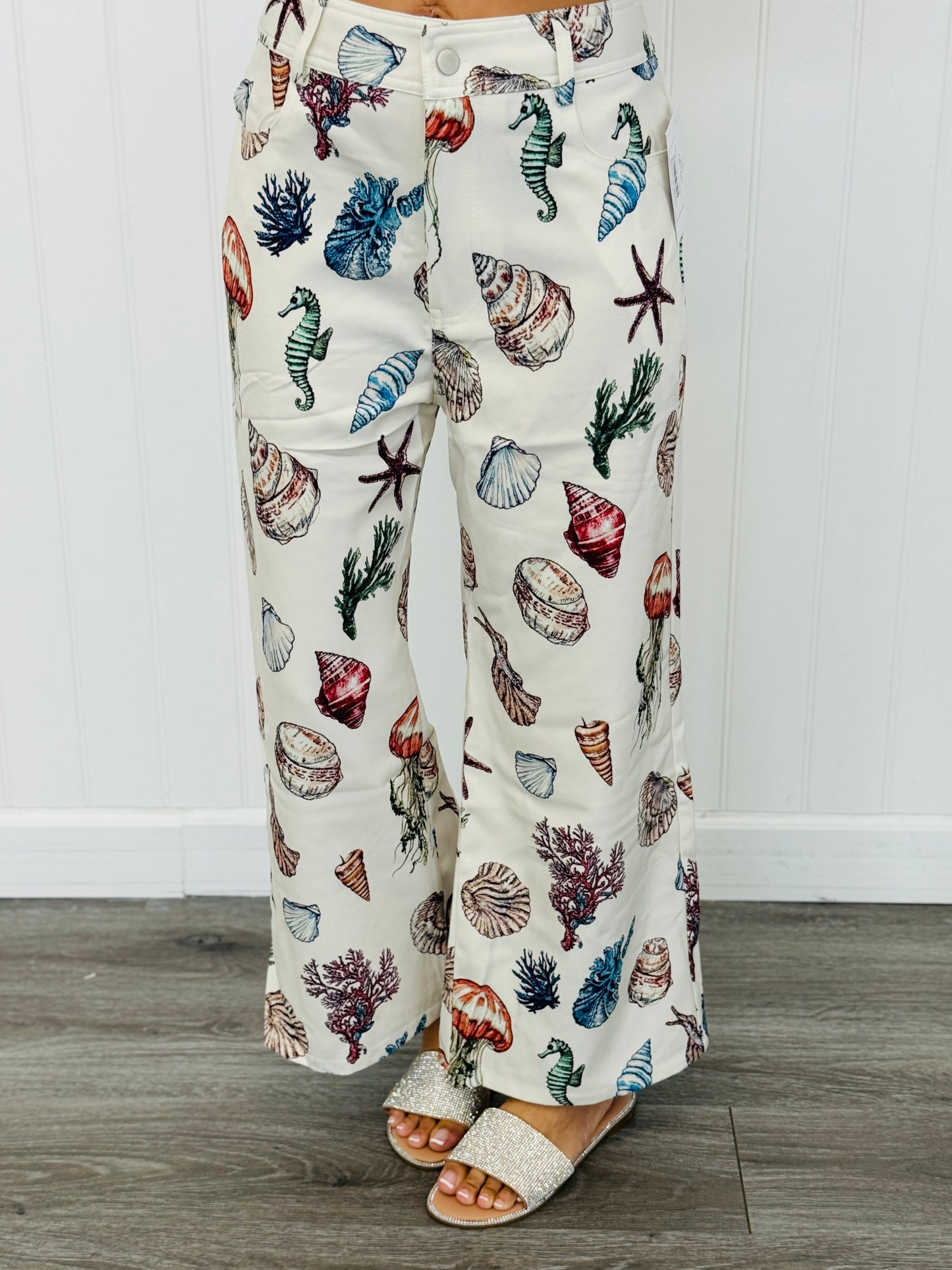 Multi Sea Print Wide Leg Pants (Reg.)