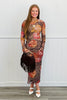 Leopard Flower Top & Midi Skirt Set (Reg.)