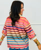 Multi Stripe Scalloped Collar Top (Reg.)
