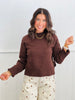 Brown Mock Neck Waist Length Sweater Top (Reg.)