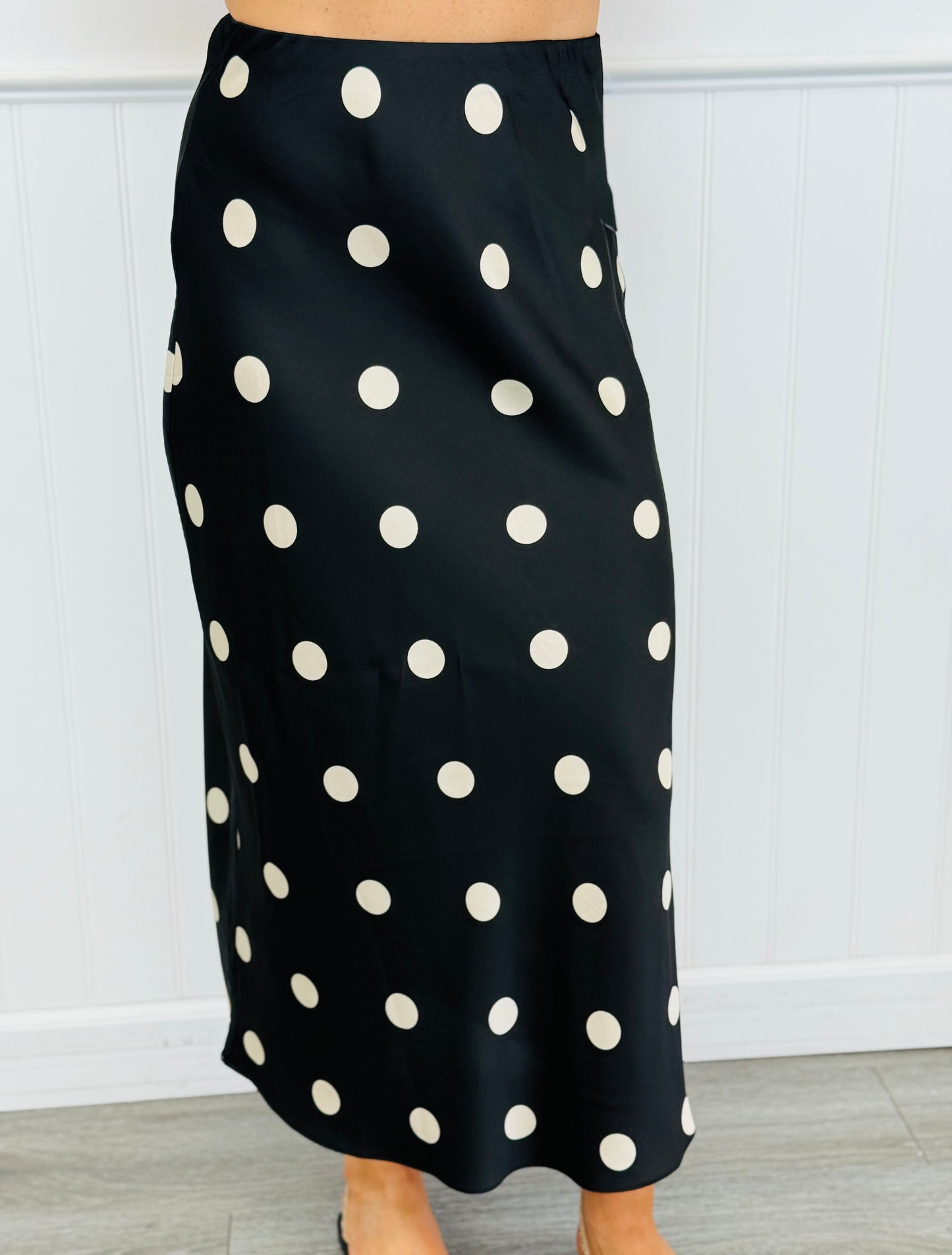 Polka Dot Satin Maxi Skirt (Reg.)-2 Colors
