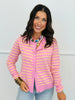 Lilac/Yellow Stripe Sweater Cardigan Top (Reg.)