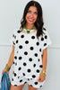 White/Black Polka Dot Top & Shorts Set (Reg & Plus)