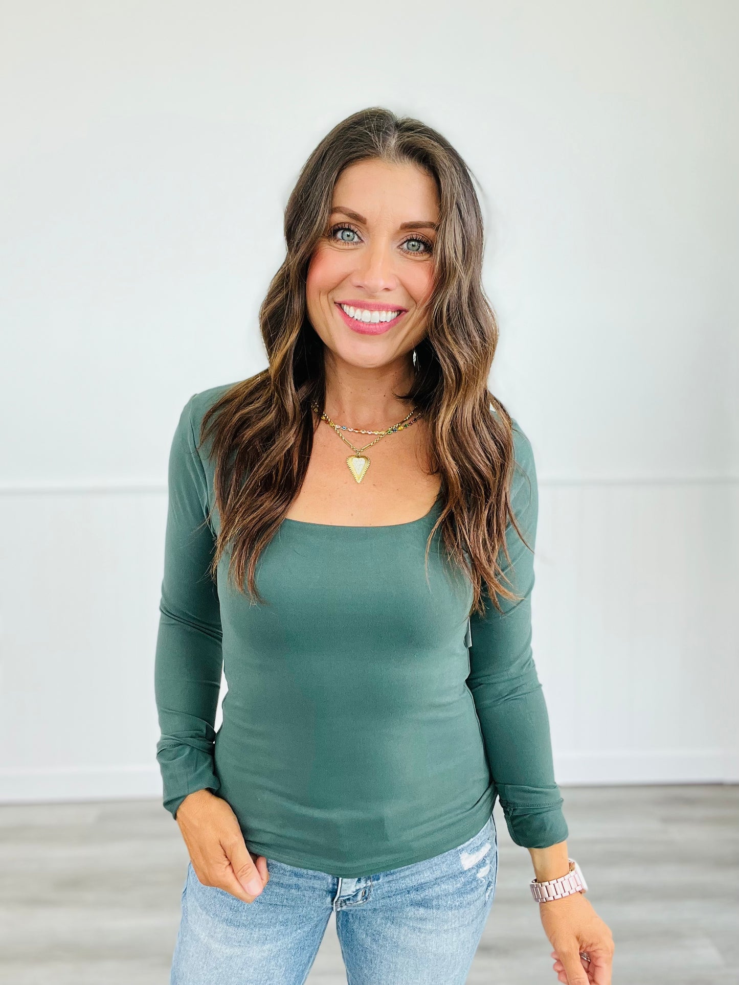 Butter Square Neck Long Sleeve Top (Reg. and Plus) - 8 Colors