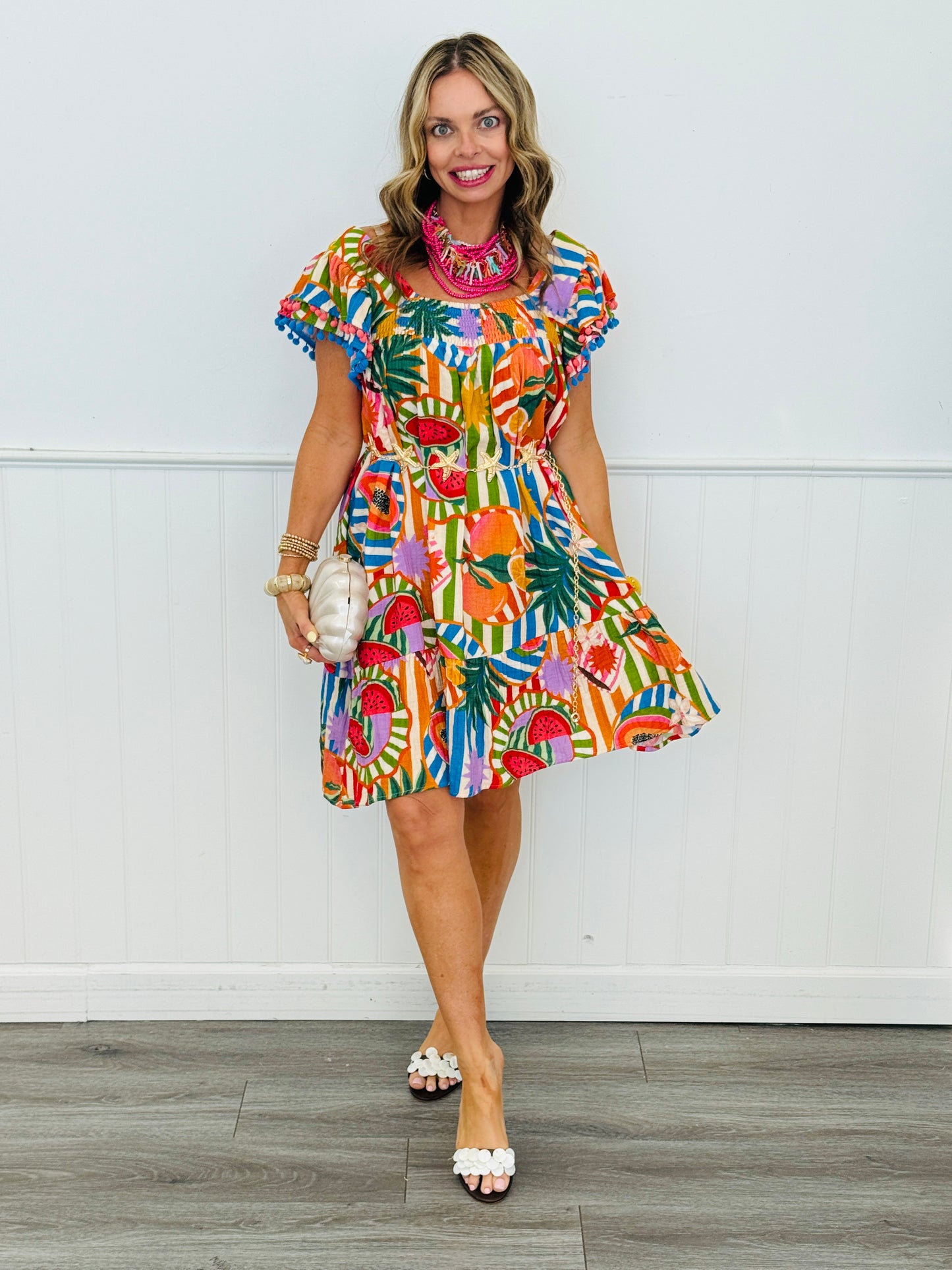 Tropical Printed Midi Dress (Reg. and Plus)