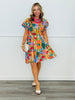 Tropical Printed Midi Dress (Reg. and Plus)