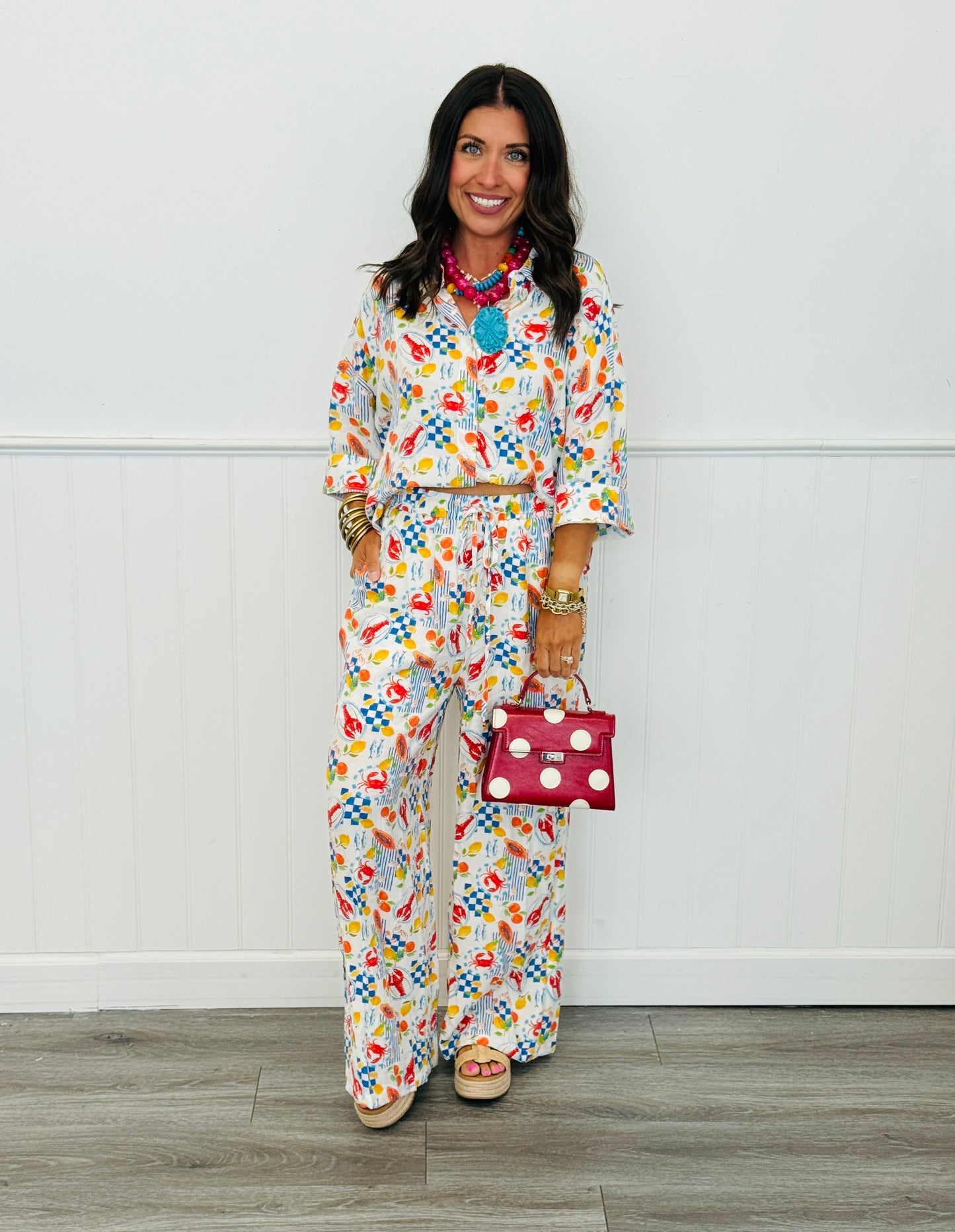 Royal Multi Print Loungewear Top & Pant Set (Reg.)