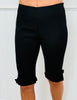 Black Split Hem Capri Pants (Reg.)