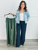 Pinstripe Solid Pants (Reg & Plus)-2 Colors