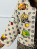 Queen Of Sparkles Ivory Flower Print Thanksgiving Meal Cardigan (Reg. and Plus)