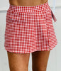 Gingham Print Side Slit Skort (Reg.) - 2 Colors
