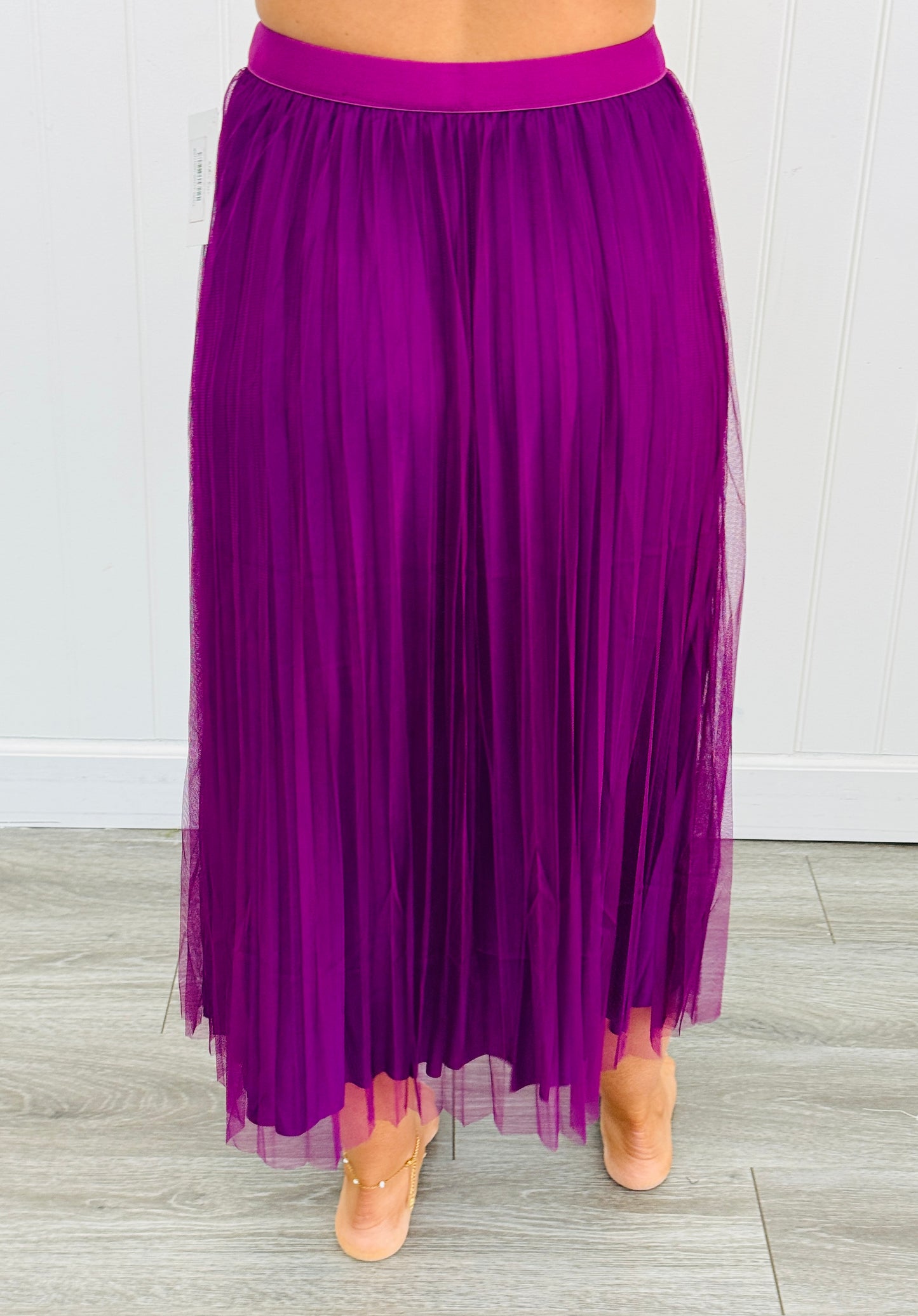Tulle Double Layered Pleated Skirt (Reg)-3 colors