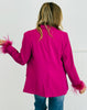Berry Feather Trim Sleeves Blazer (Reg.)