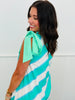 Mint Diagonal Stripe Midi Dress (Reg.)
