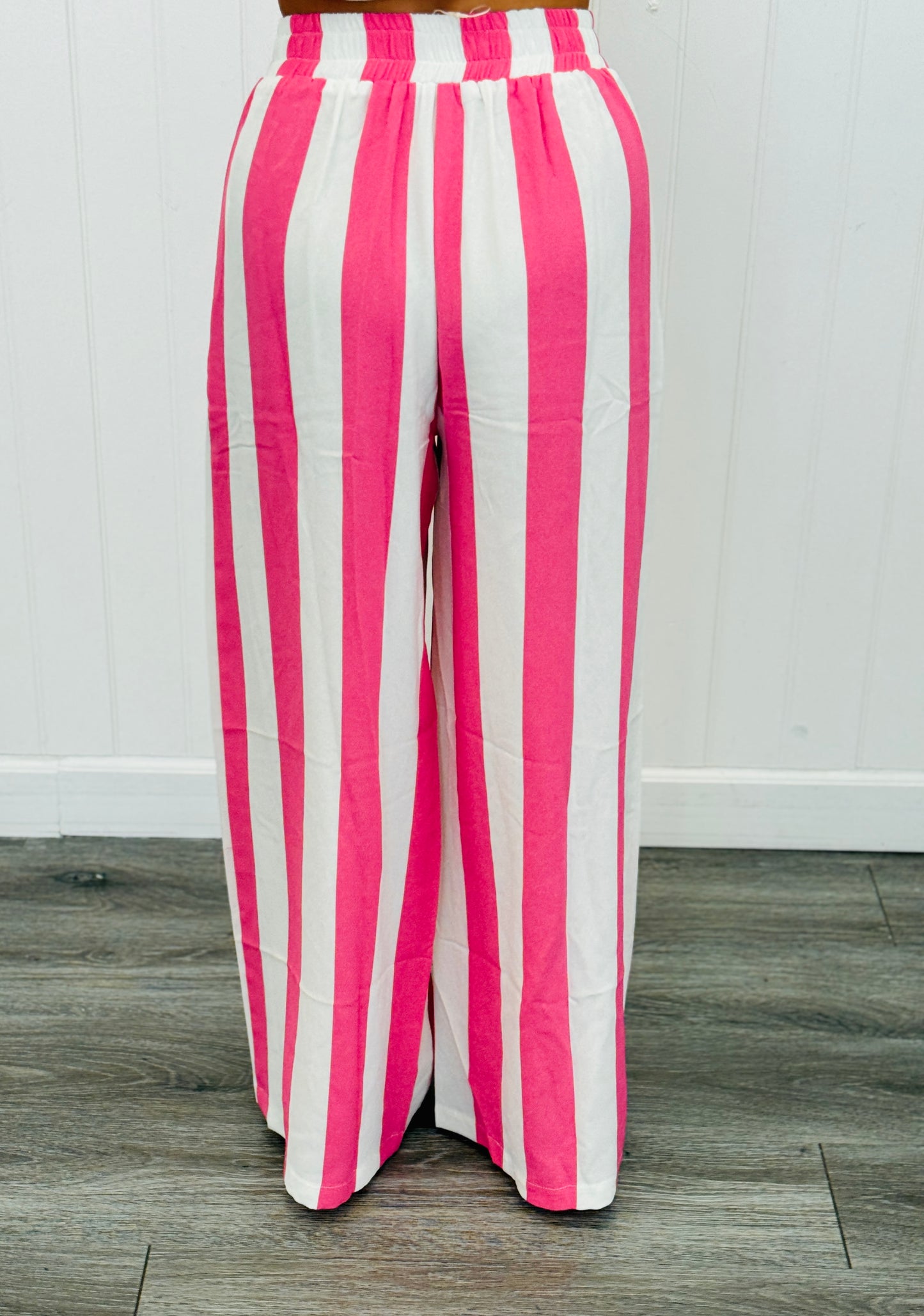Pink/White Stripe Top & Pants Set (Reg & Plus)