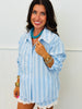 Sky Pinstriped PJ Top/Short Set (Reg.)