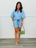 Blue Contrast Trim Tee & Shorts Set (Reg.)
