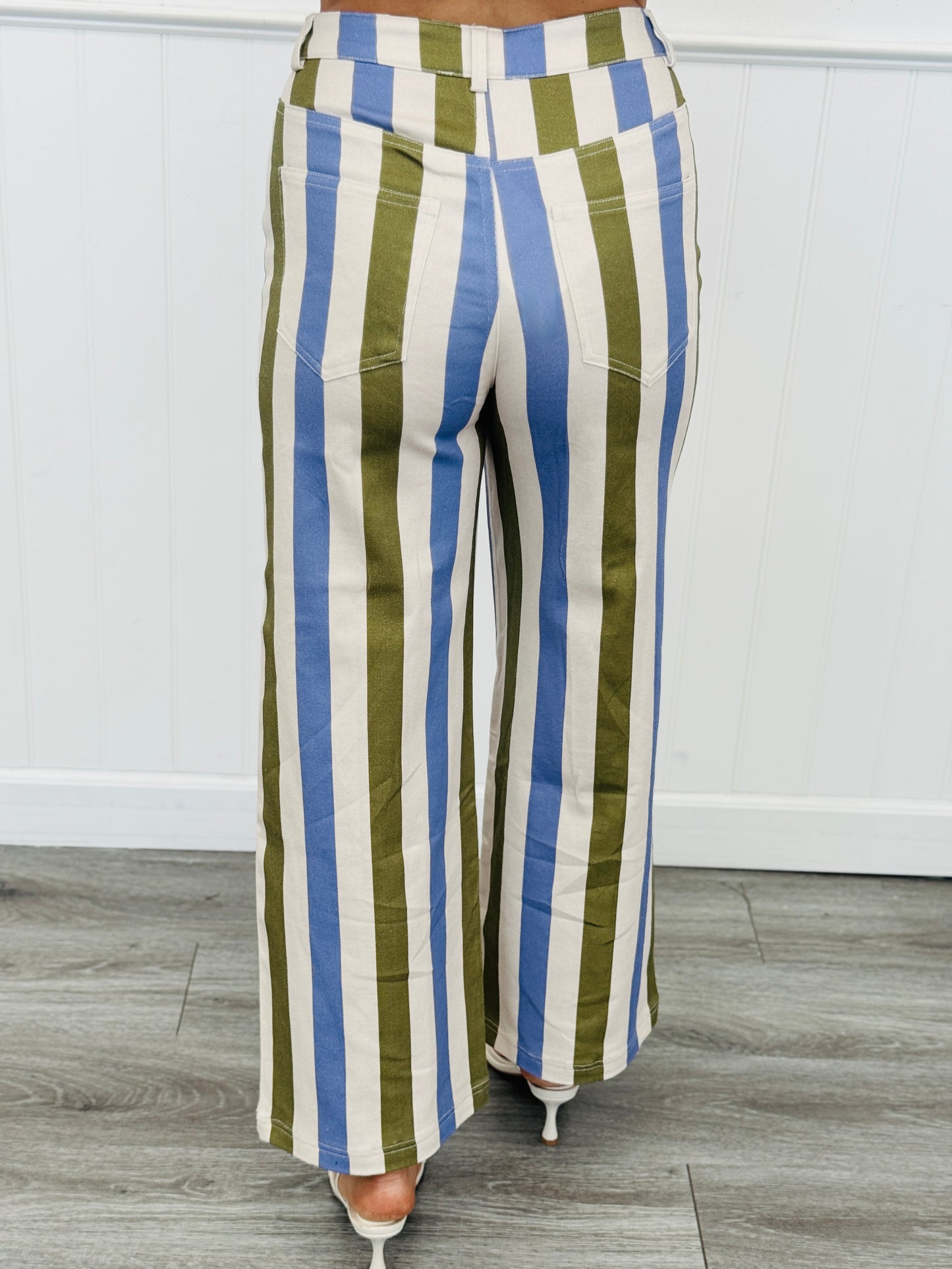 Multi Striped Wide Leg Pants (Reg.) - 3 Colors