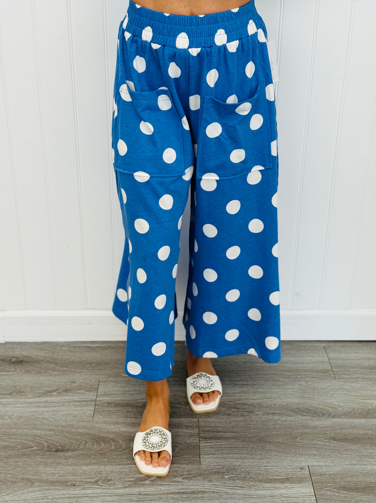 Azure Blue/White Polka Dot Pants (Reg & Plus)