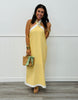 Lemon Contrast Trim Halter Midi Dress (Reg.)