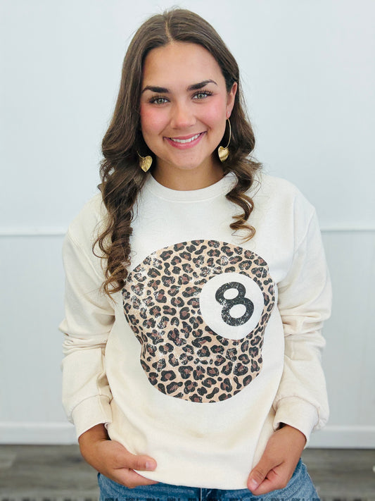 Leopard 8 Ball Sweatshirt (Reg. and Plus)