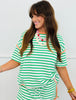 Striped Contrast Trim Boxy Top (Reg. and Plus) - 5 Colors