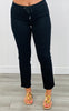 Black High Rise Cropped Pull On Pants (Reg. and Plus)