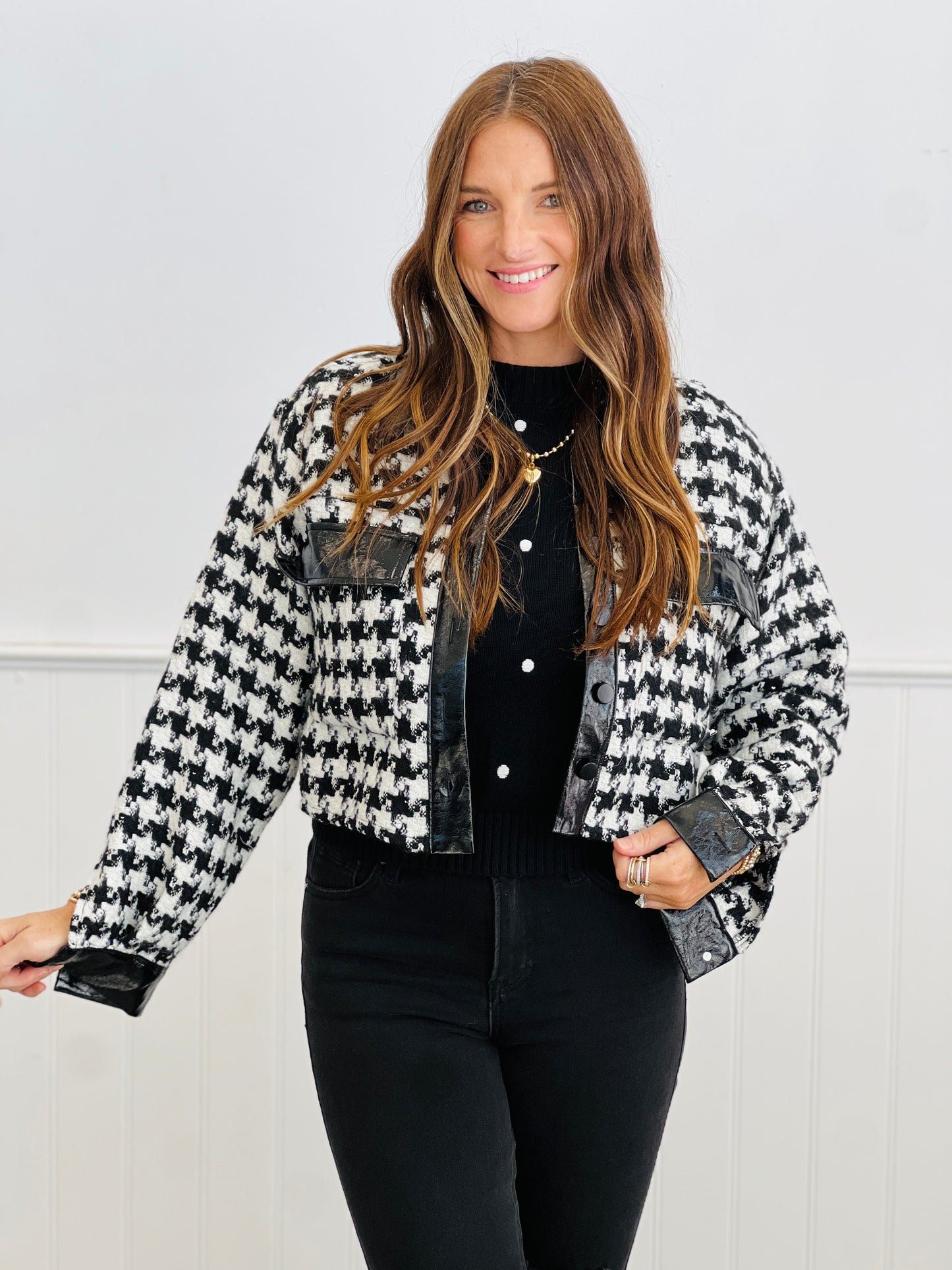 Black Multi Tweed Houndstooth Jacket (Reg.)