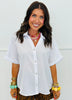 Pearl Buttons V-Neck Blouse (Reg.) - 2 Colors