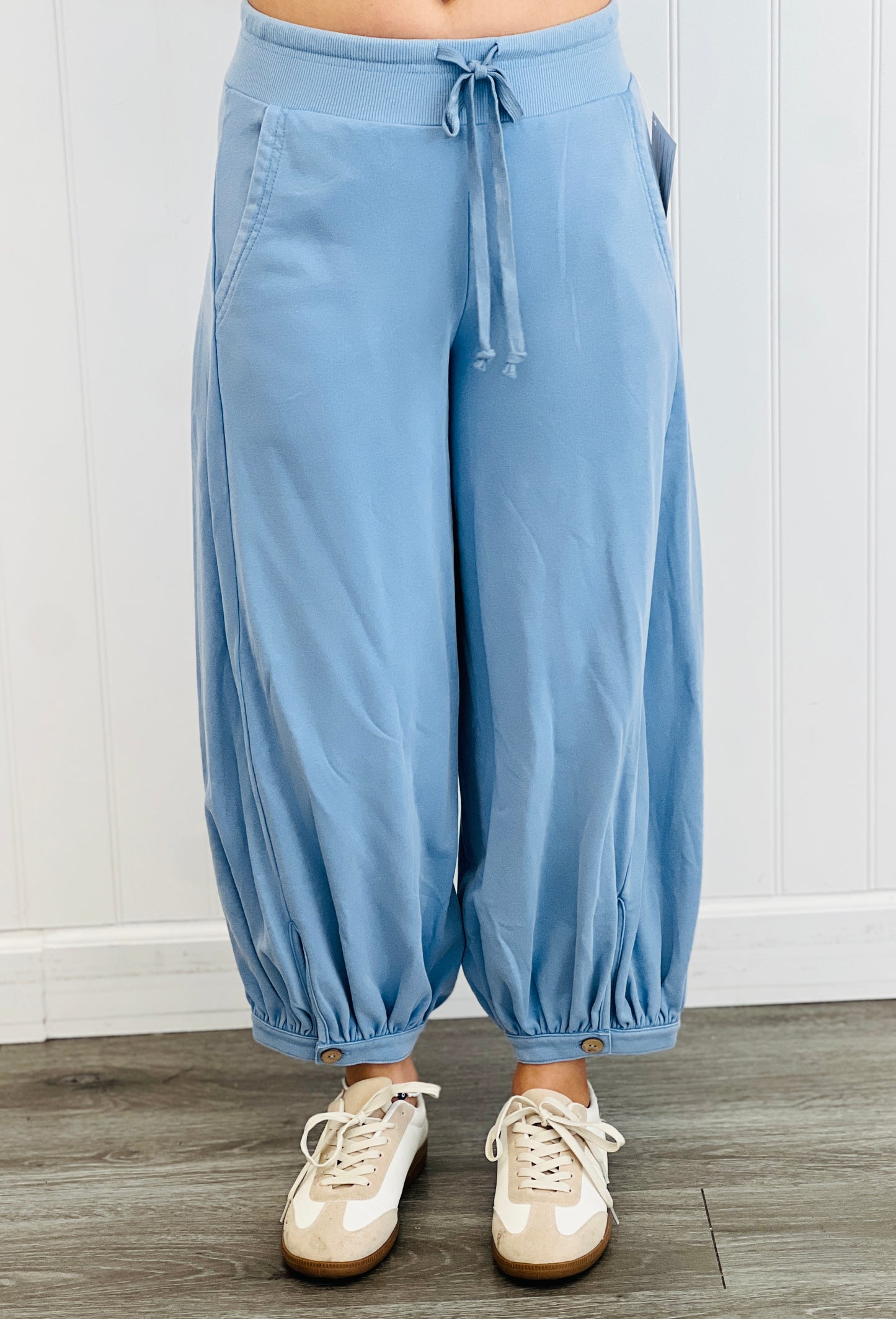 Acid Washed Bubble Pants (Reg. and Plus) - 2 Colors